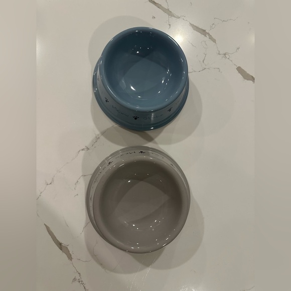 Mason Cash Posh Paws Blue and Gray Ceramic Bowls - Picture 2 of 6